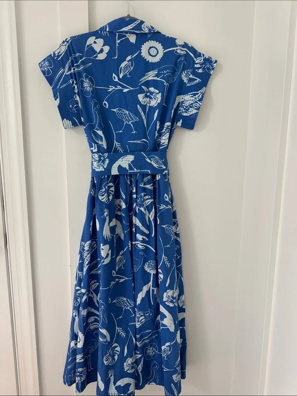 Oliphant Blue Audubon Belted Shirt Dress M - Picture 9 of 12